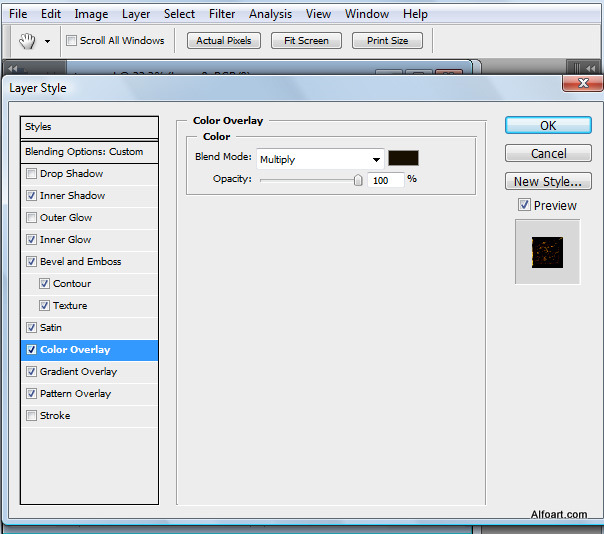 Golden apple tree. Magic scene. Adobe Photoshop Tutorial.